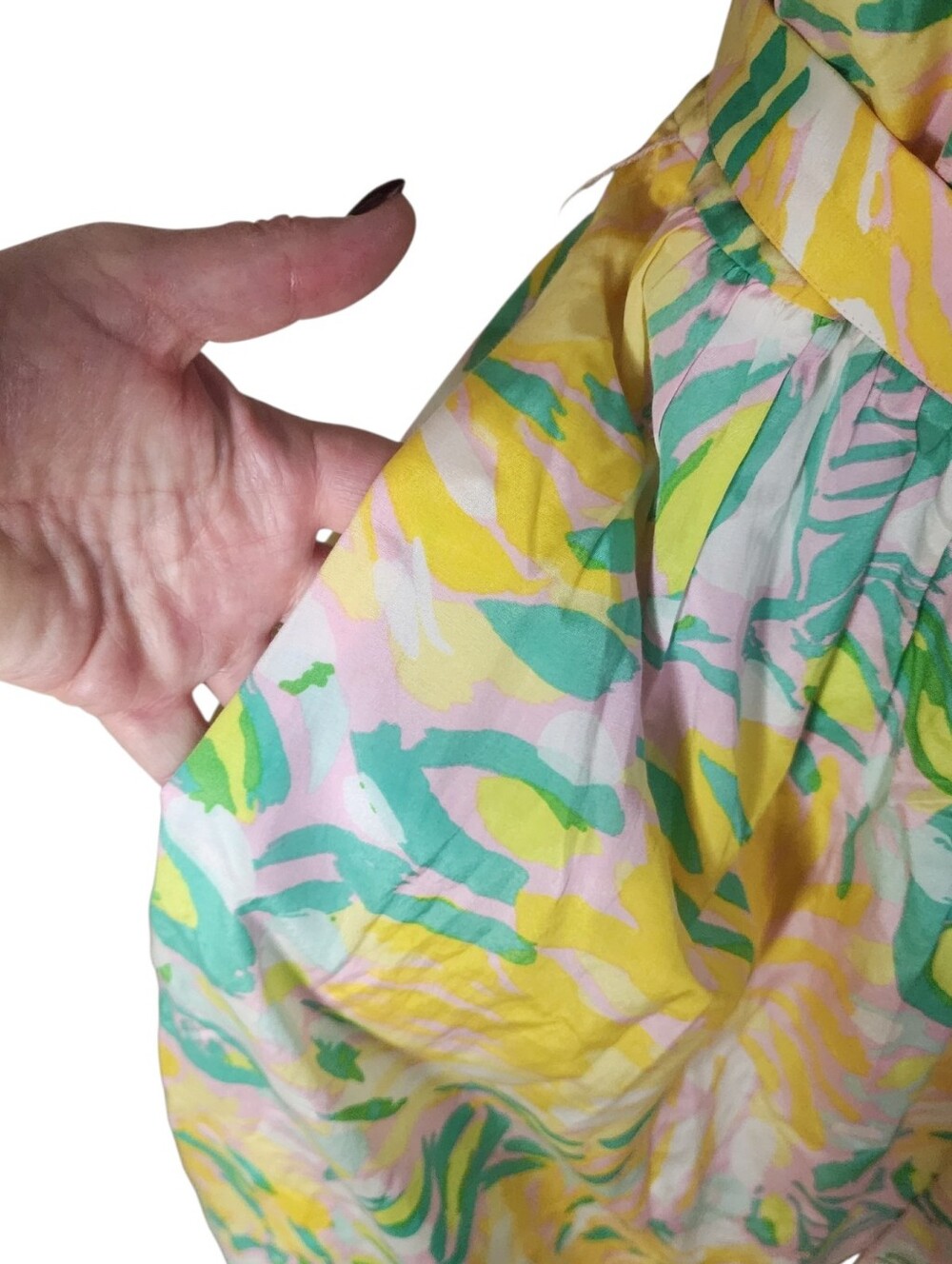 Lilly Pulitzer Silk Cotton Pastel Floral Belted Shirt Dress Size 8 - Picture 4 of 11
